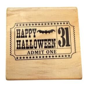 Craft Smart Happy Halloween Admit One Ticket Rubber Stamp 276870